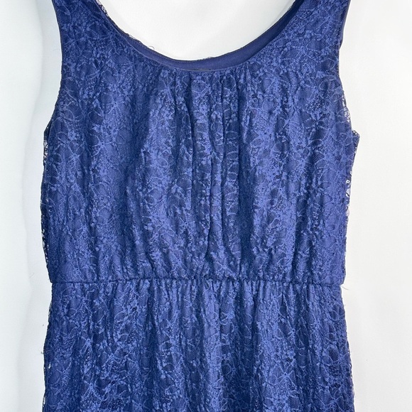 Navy Blue‎ Juniors Love Reign Lined Hi-low sleeveless Lace Dress size L - Picture 5 of 9